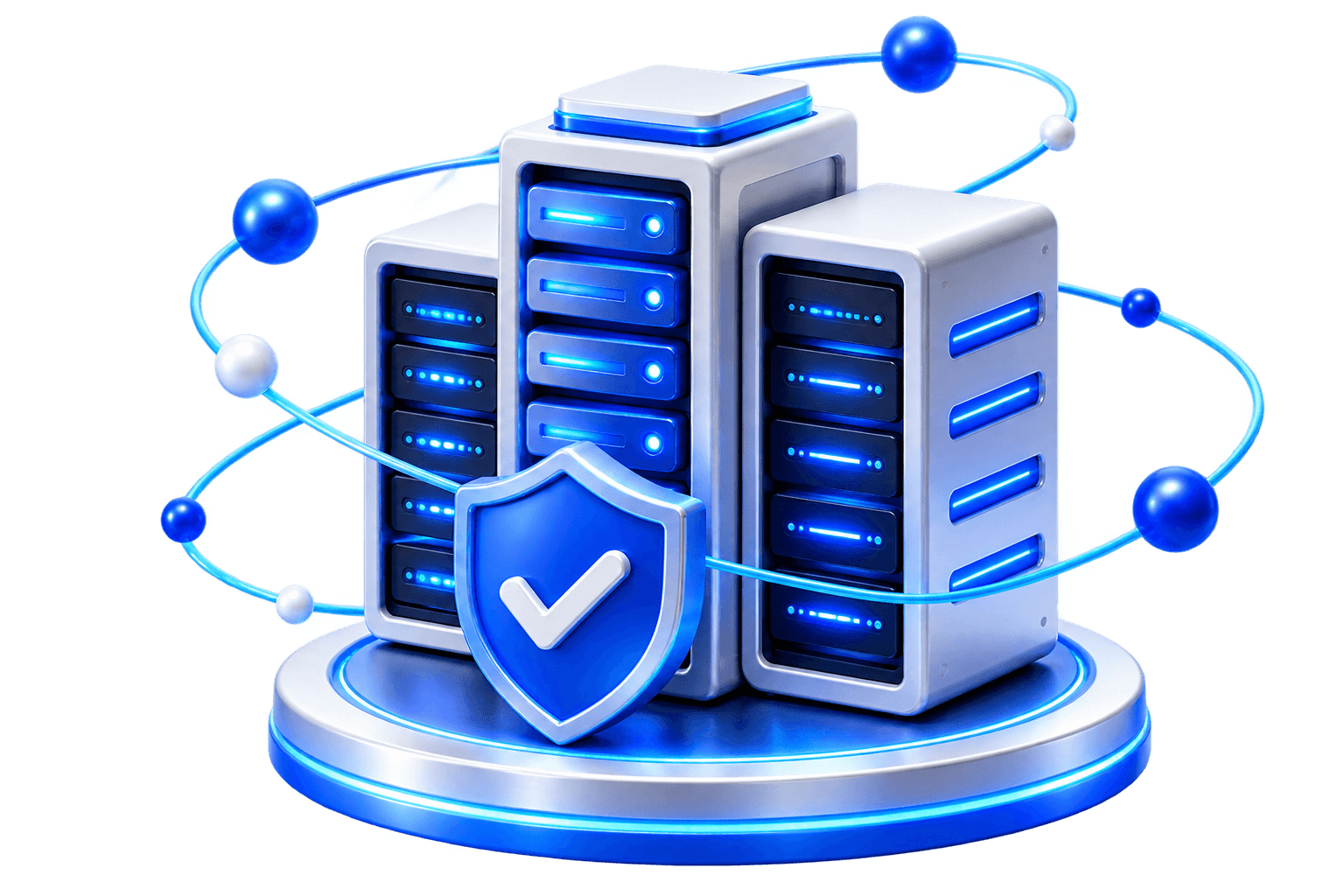 Bringing the best IT vendors server rack shield 3D illustration